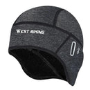 WEST BIKING Winter Fleece Cycling Cap Windproof Thermal Skull Cap Helmet Liner Running Skiing Motocycle Riding Men MTB Bike Hat - sport flow