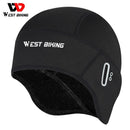 WEST BIKING Winter Fleece Cycling Cap Windproof Thermal Skull Cap Helmet Liner Running Skiing Motocycle Riding Men MTB Bike Hat - sport flow