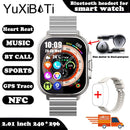 2024 Smart Watch 2 in 1 With Earphone Smartwatch Bluetooth Call Men Watch GPS Track Heart Rate Monitor Play Music SmartWatch - sport flow