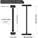 Black Nylon Adjustable Ski Handle Strap Bag Skiing Bag Adjustable Pole Shoulder Hand Carrier Lash Straps Porter Hook Loop - sport flow