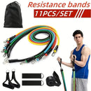 11pcs TPE Resistance Band Set Fitness Band Pull Rope Elastic Training Band With Door Anchor Handles Carry Bag Legs Ankle Straps - sport flow