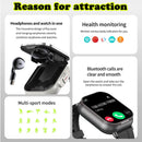 2024 Smart Watch 2 in 1 With Earphone Smartwatch Bluetooth Call Men Watch GPS Track Heart Rate Monitor Play Music SmartWatch - sport flow