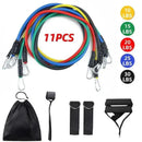 11pcs TPE Resistance Band Set Fitness Band Pull Rope Elastic Training Band With Door Anchor Handles Carry Bag Legs Ankle Straps - sport flow