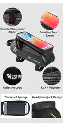 WEST BIKING Bicycle Bag 7.0 Inch Phone Bag Waterproof Front Frame Cycling Bag Sensitive Touch Screen MTB Road Bike Bag - sport flow