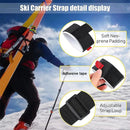 Black Nylon Adjustable Ski Handle Strap Bag Skiing Bag Adjustable Pole Shoulder Hand Carrier Lash Straps Porter Hook Loop - sport flow