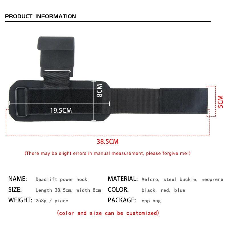 Weight Lifting Hook Grips With Wrist Wraps Hand-Bar Wrist Strap Gym Fitness Hook Weight Strap Pull-Ups Power Lifting Gloves - sport flow