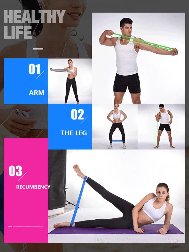 Training Fitness Rubber Resistance Bands Yoga Home Gym Elastic Gum Pilates Crossfit Workout Equipment Bodybuilding For Sports - sport flow