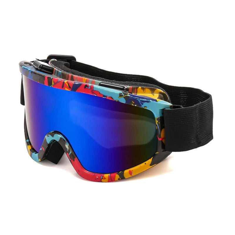 Large Frame Ski Goggles with Colorful Lens Anti-Collision Anti-Glare Lens Outdoor Sport Snow Snowboard for Snowboarding Skiing - sport flow