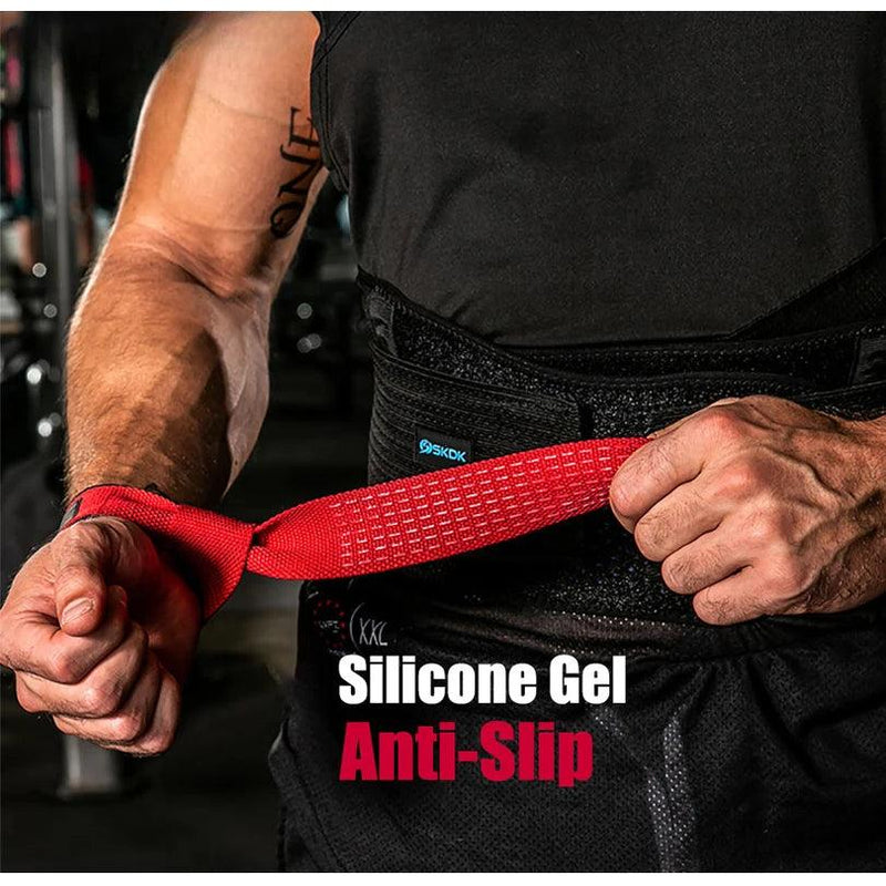 Weightlifting Straps 1 Pair Lifting Wrist Anti-Slip Silicone Strength Training Strap Deadlifts Crossfit Hand Grips Wrist Support - sport flow