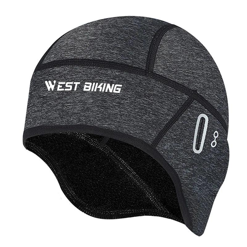 WEST BIKING Winter Fleece Cycling Cap Windproof Thermal Skull Cap Helmet Liner Running Skiing Motocycle Riding Men MTB Bike Hat - sport flow