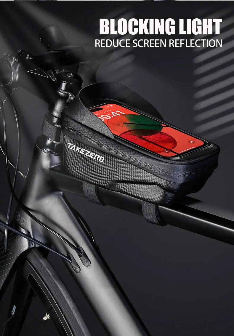 TAKEZERO A2 Mountain Bicycle Bag - Hard Shell EVA Front Bar Bag for Road Bikes, Mobile Phone Handlebar Bag - Cycling Equipment - sport flow