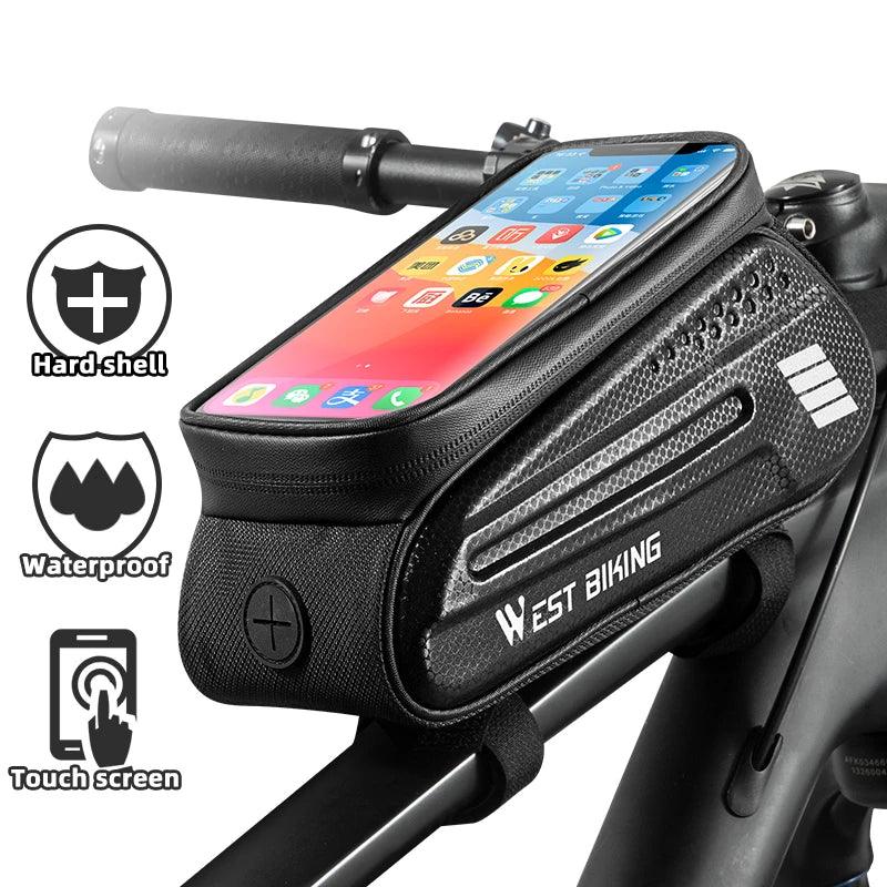 WEST BIKING Bicycle Bag 7.0 Inch Phone Bag Waterproof Front Frame Cycling Bag Sensitive Touch Screen MTB Road Bike Bag - sport flow