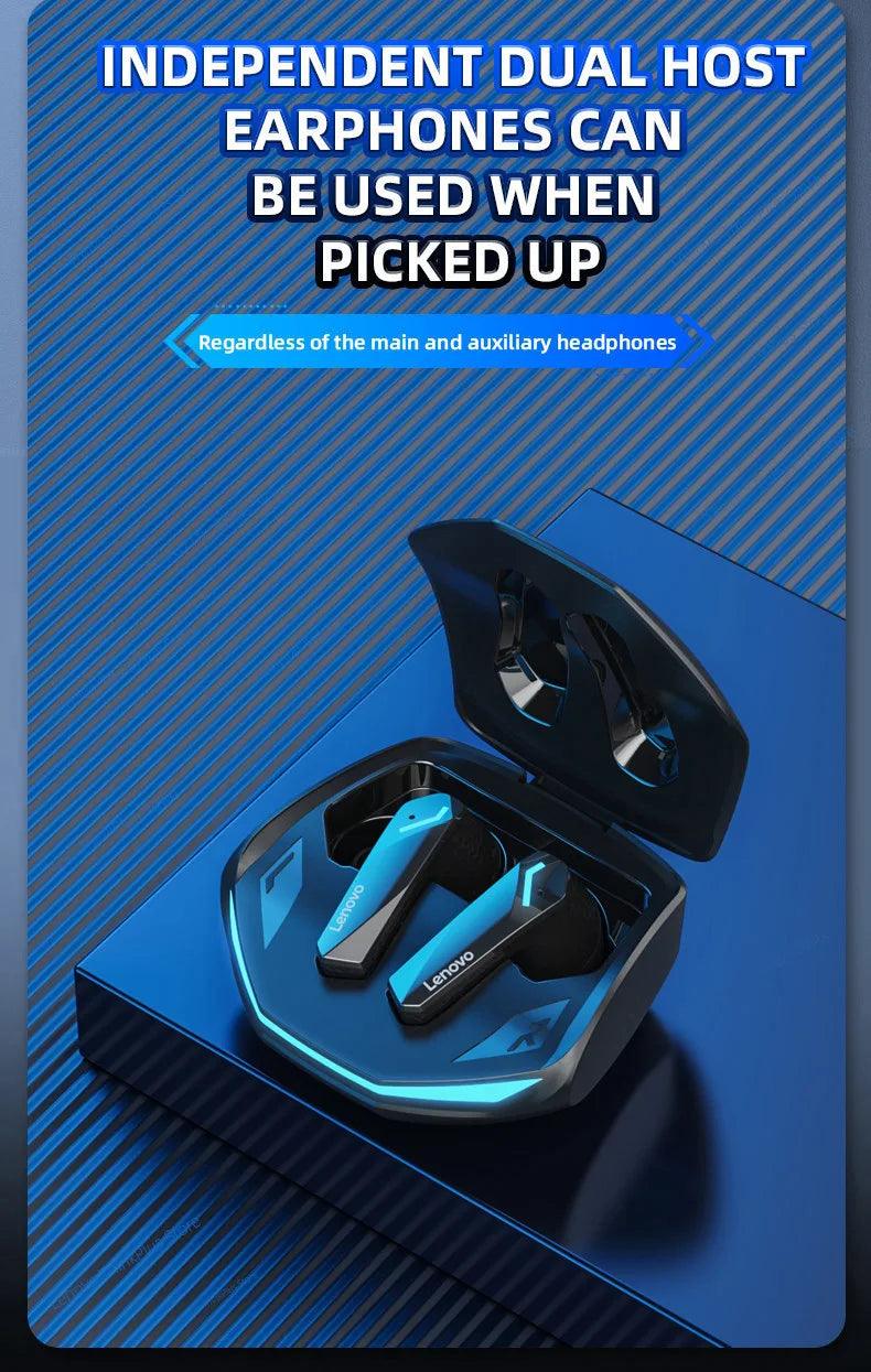 Lenovo GM2 Pro TWS Wireless Bluetooth Headset 5.3 Headphones Sport Gaming Headsets Noise Reduction Earbuds Bass Touch Control - sport flow