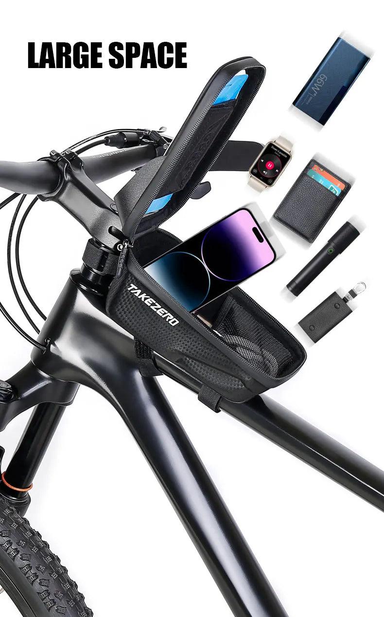 TAKEZERO A2 Mountain Bicycle Bag - Hard Shell EVA Front Bar Bag for Road Bikes, Mobile Phone Handlebar Bag - Cycling Equipment - sport flow