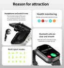 2024 Smart Watch 2 in 1 With Earphone Smartwatch Bluetooth Call Men Watch GPS Track Heart Rate Monitor Play Music SmartWatch - sport flow