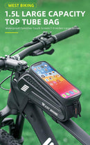WEST BIKING Bicycle Bag 7.0 Inch Phone Bag Waterproof Front Frame Cycling Bag Sensitive Touch Screen MTB Road Bike Bag - sport flow