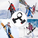 Black Nylon Adjustable Ski Handle Strap Bag Skiing Bag Adjustable Pole Shoulder Hand Carrier Lash Straps Porter Hook Loop - sport flow