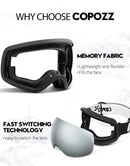 COPOZZ Outdoor Sports Ski Goggles UV400 Protection Ski Mask Male Female Anti-Fog Big Face Snow Glasses Snowboard Skiing Eyewear - sport flow