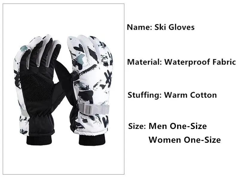 Winter Snowboard Ski Gloves – Unisex PU Leather, Non-slip, Touch Screen, Waterproof, Fleece, Warm Snow Sports Gloves. - sport flow