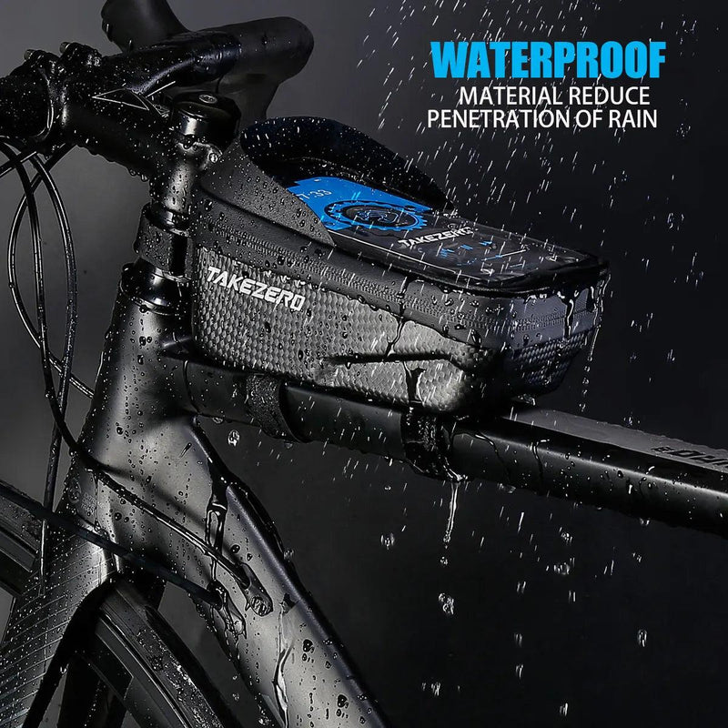 TAKEZERO A2 Mountain Bicycle Bag - Hard Shell EVA Front Bar Bag for Road Bikes, Mobile Phone Handlebar Bag - Cycling Equipment - sport flow