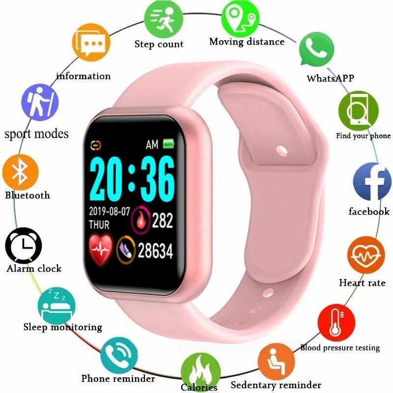 Multifunctional Smart Watch Men Women Bluetooth Connected Phone Music Fitness Sports Bracelet Sleep Monitor Y68 Smartwatch D20 - sport flow