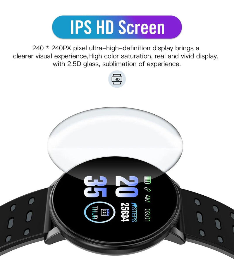 119S Smartwatch Bluetooth Smart Watch Men Blood Pressure Women Smart Band Clock Sports Fitness Tracker Watch For Android IOS - sport flow