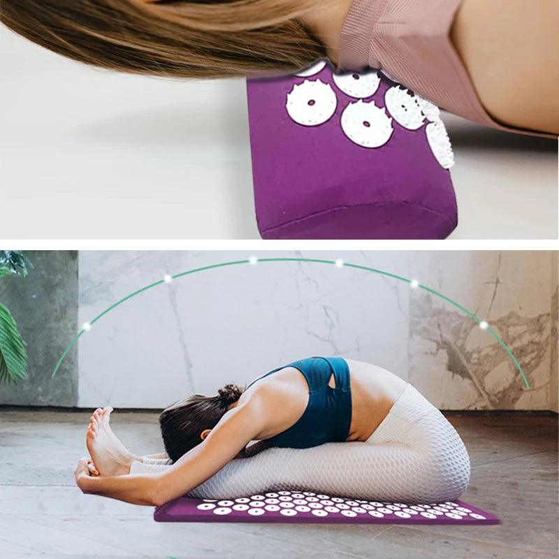 Yoga Massage Pads with Large Touchpoints for Better Neck Back and Foot Massage Household Massage Pillows in Purple Color - sport flow