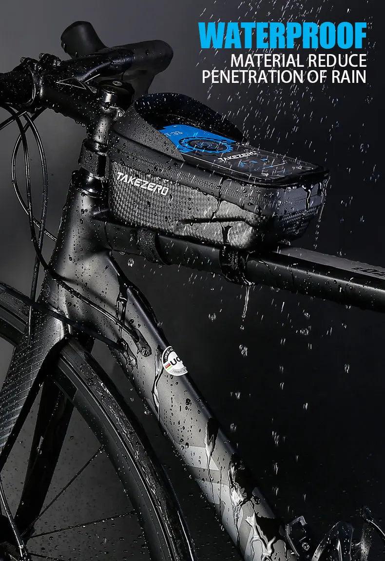 TAKEZERO A2 Mountain Bicycle Bag - Hard Shell EVA Front Bar Bag for Road Bikes, Mobile Phone Handlebar Bag - Cycling Equipment - sport flow
