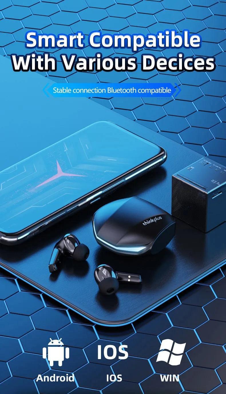 Lenovo GM2 Pro TWS Wireless Bluetooth Headset 5.3 Headphones Sport Gaming Headsets Noise Reduction Earbuds Bass Touch Control - sport flow