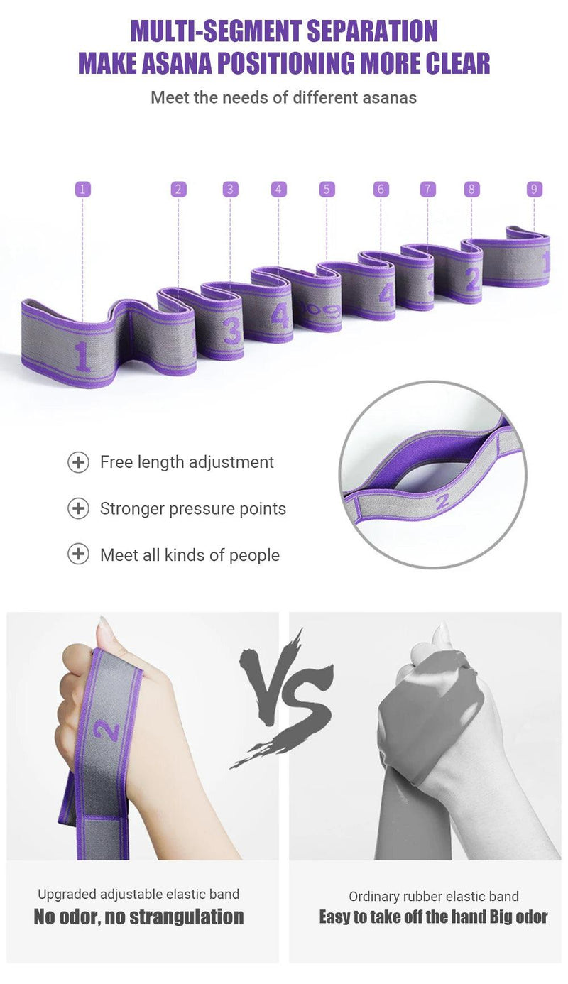 Multi-Section Elastic Yoga Resistance Bands Adult Child Dance Training Gym Home Pilates Exercise Pull Strap Belt Fitness Sport - sport flow