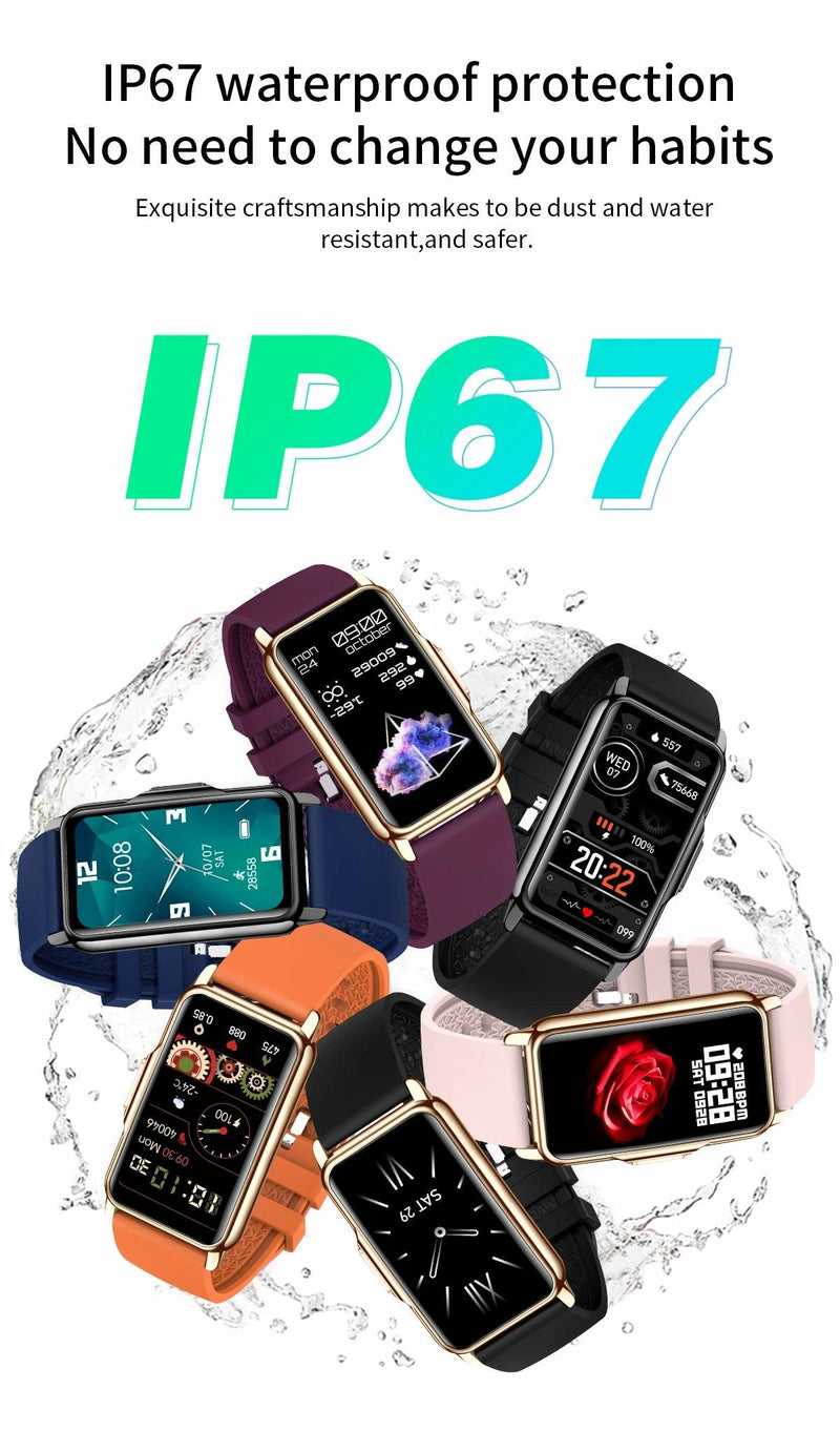 For Android IOS Smart Bracelet Women Smartwatch Men Heart Rate Blood Oxygen Waterproof Sport Smart Band Watch For Ladies +Gift - sport flow