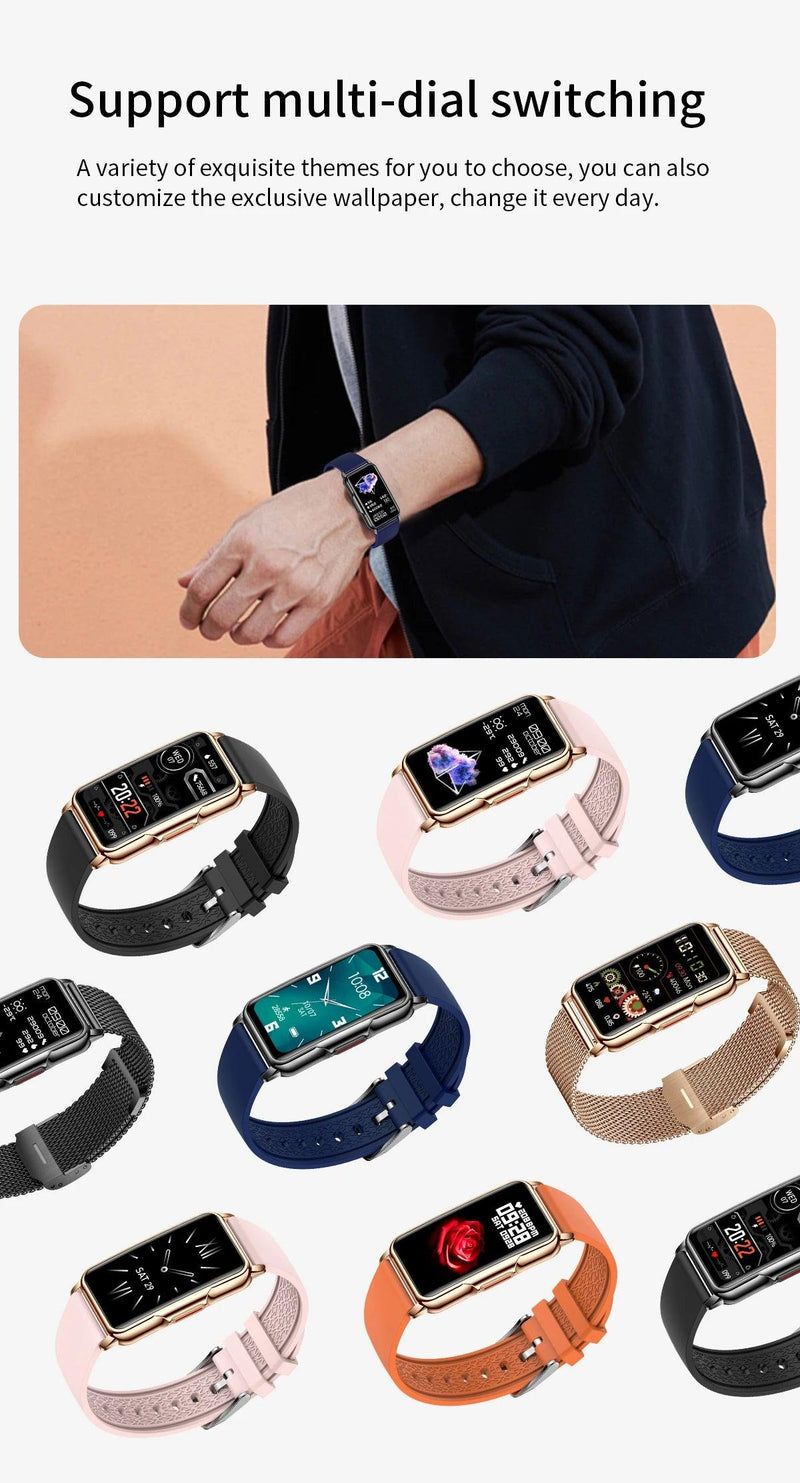 For Android IOS Smart Bracelet Women Smartwatch Men Heart Rate Blood Oxygen Waterproof Sport Smart Band Watch For Ladies +Gift - sport flow