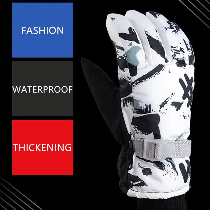 Winter Snowboard Ski Gloves – Unisex PU Leather, Non-slip, Touch Screen, Waterproof, Fleece, Warm Snow Sports Gloves. - sport flow