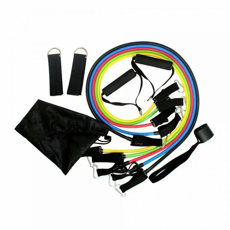 11pcs TPE Resistance Band Set Fitness Band Pull Rope Elastic Training Band With Door Anchor Handles Carry Bag Legs Ankle Straps - sport flow