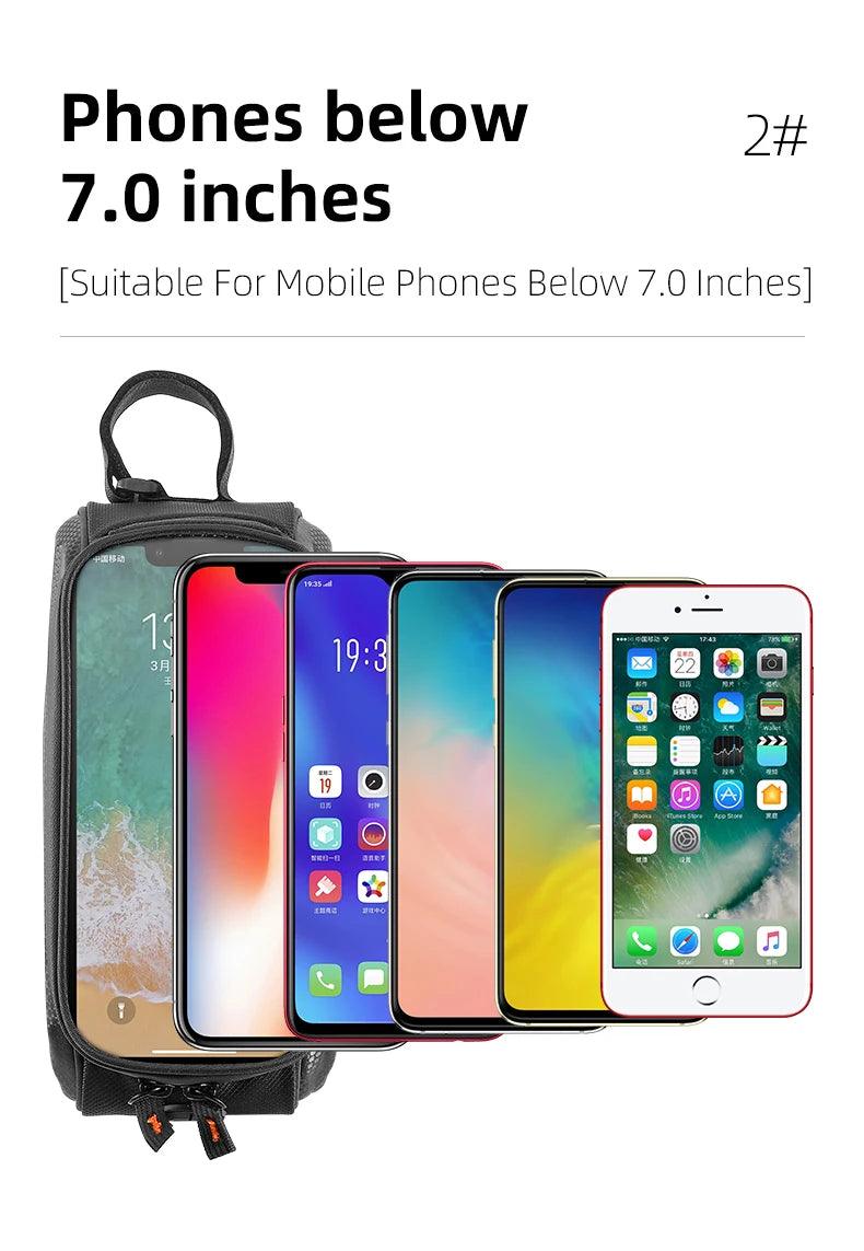 WEST BIKING Bicycle Bag 7.0 Inch Phone Bag Waterproof Front Frame Cycling Bag Sensitive Touch Screen MTB Road Bike Bag - sport flow