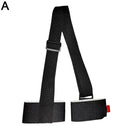 Black Nylon Adjustable Ski Handle Strap Bag Skiing Bag Adjustable Pole Shoulder Hand Carrier Lash Straps Porter Hook Loop - sport flow