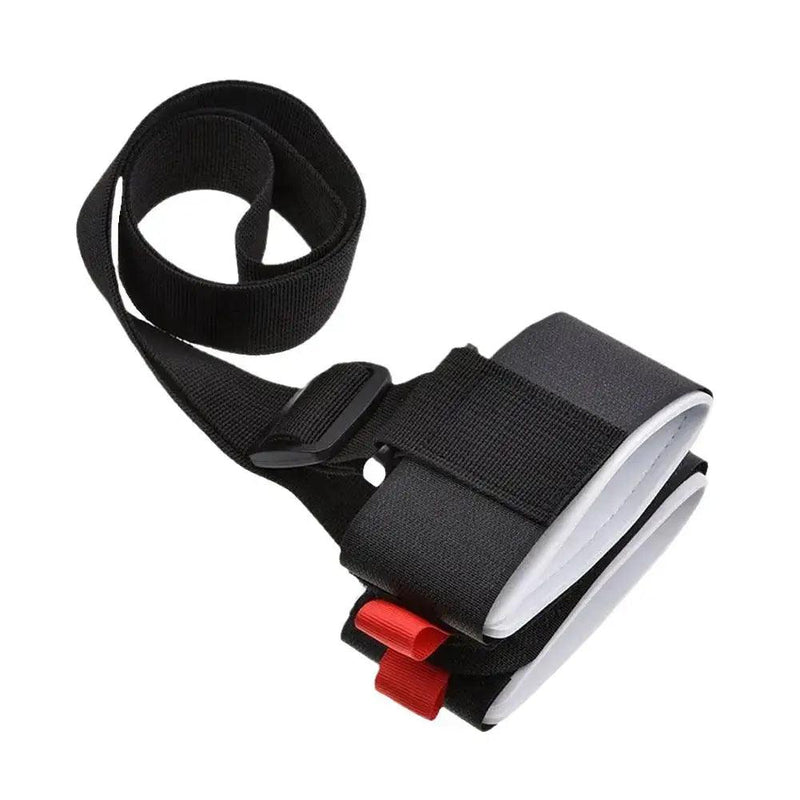Black Nylon Adjustable Ski Handle Strap Bag Skiing Bag Adjustable Pole Shoulder Hand Carrier Lash Straps Porter Hook Loop - sport flow