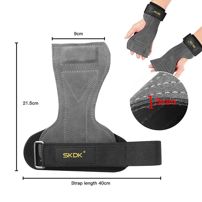 SKDK Gym Grips Palm Guards Cowhide Palm Protector Weightlifting Gymnastics Workout Gloves Grips Fitness Training Equipment - sport flow