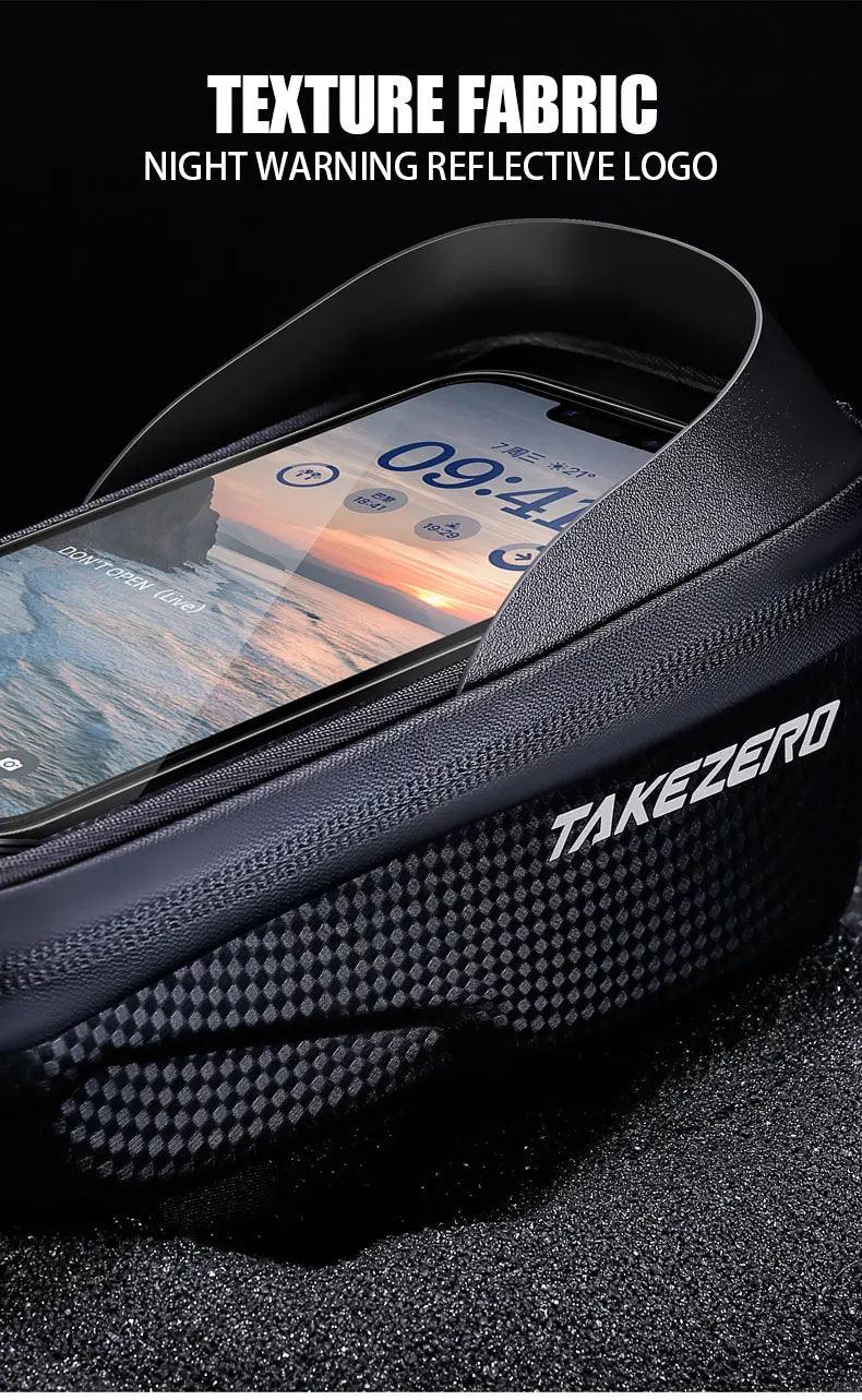 TAKEZERO A2 Mountain Bicycle Bag - Hard Shell EVA Front Bar Bag for Road Bikes, Mobile Phone Handlebar Bag - Cycling Equipment - sport flow