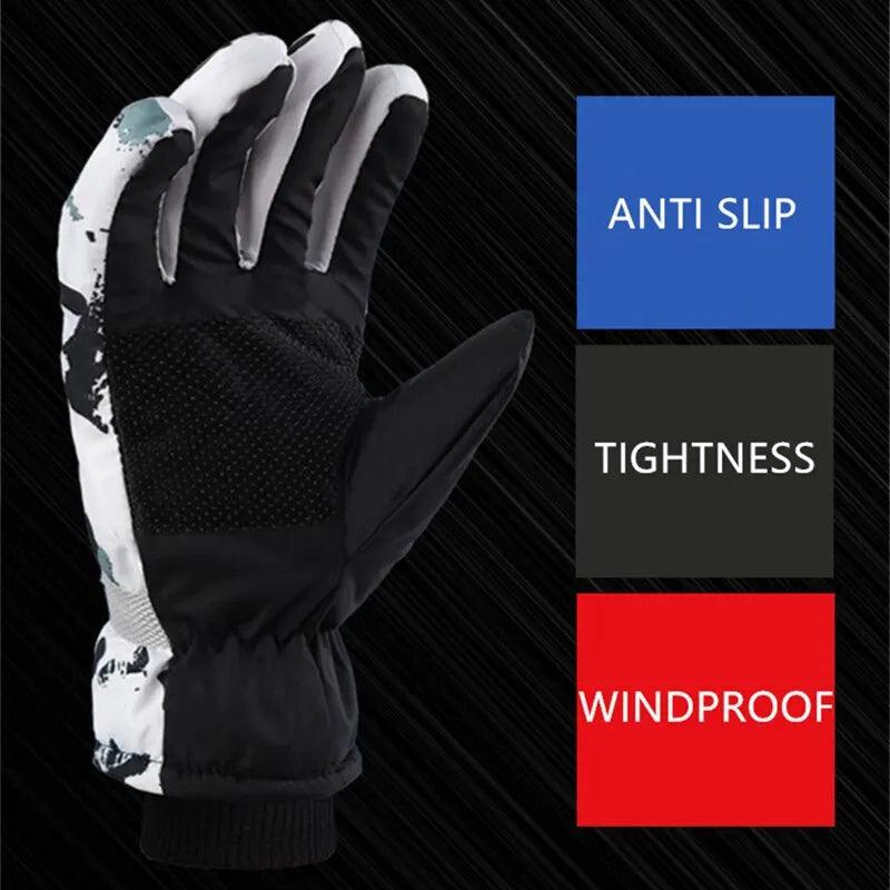 Winter Snowboard Ski Gloves – Unisex PU Leather, Non-slip, Touch Screen, Waterproof, Fleece, Warm Snow Sports Gloves. - sport flow