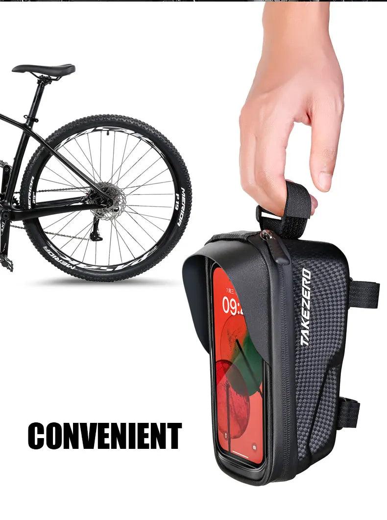 TAKEZERO A2 Mountain Bicycle Bag - Hard Shell EVA Front Bar Bag for Road Bikes, Mobile Phone Handlebar Bag - Cycling Equipment - sport flow