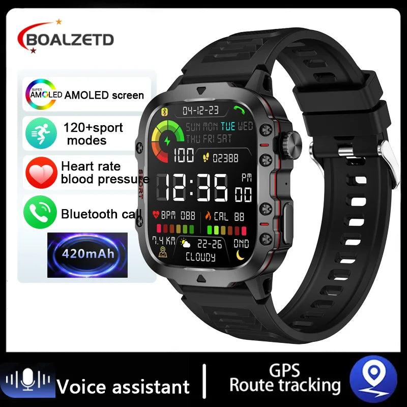 2025 New For Xiaomi Military Smart Watch Men IP68 5ATM Outdoor Sports Fitness Tracker Health Monitor 1.96" BT Call Smartwatch - sport flow