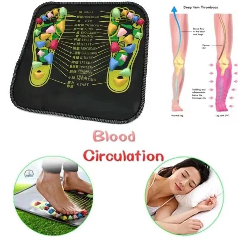 1 Pcs 35x35cm Foot Massage Yoga Mat Pebble Road Body Pain Health Fitness Foot Mat Toe Pressure Blood Circulation Plate Mat - sport flow