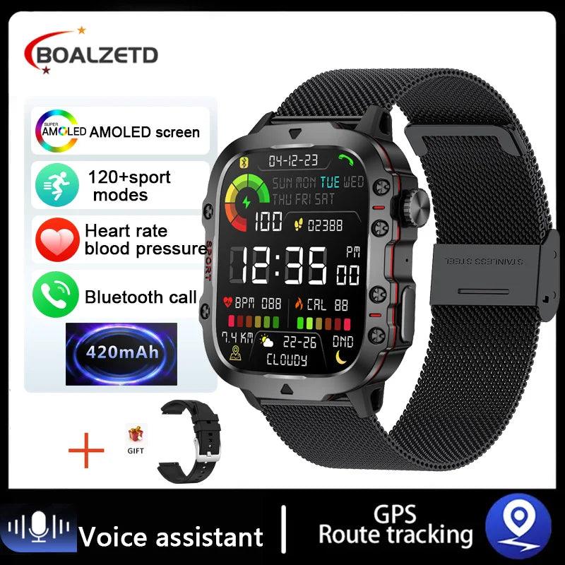 2025 New For Xiaomi Military Smart Watch Men IP68 5ATM Outdoor Sports Fitness Tracker Health Monitor 1.96" BT Call Smartwatch - sport flow