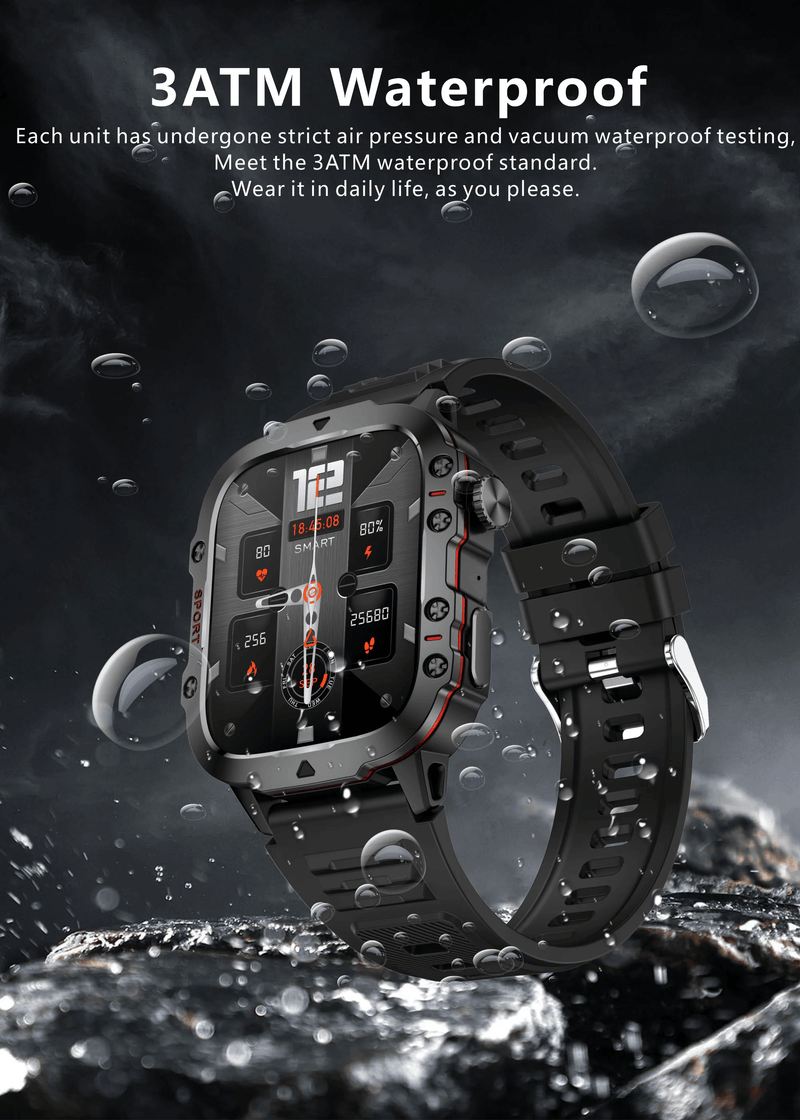 2025 New For Xiaomi Military Smart Watch Men IP68 5ATM Outdoor Sports Fitness Tracker Health Monitor 1.96" BT Call Smartwatch - sport flow