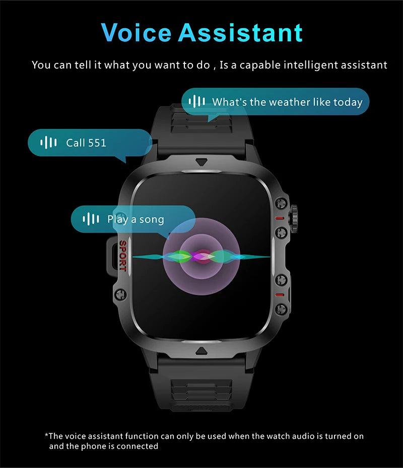 2025 New For Xiaomi Military Smart Watch Men IP68 5ATM Outdoor Sports Fitness Tracker Health Monitor 1.96" BT Call Smartwatch - sport flow