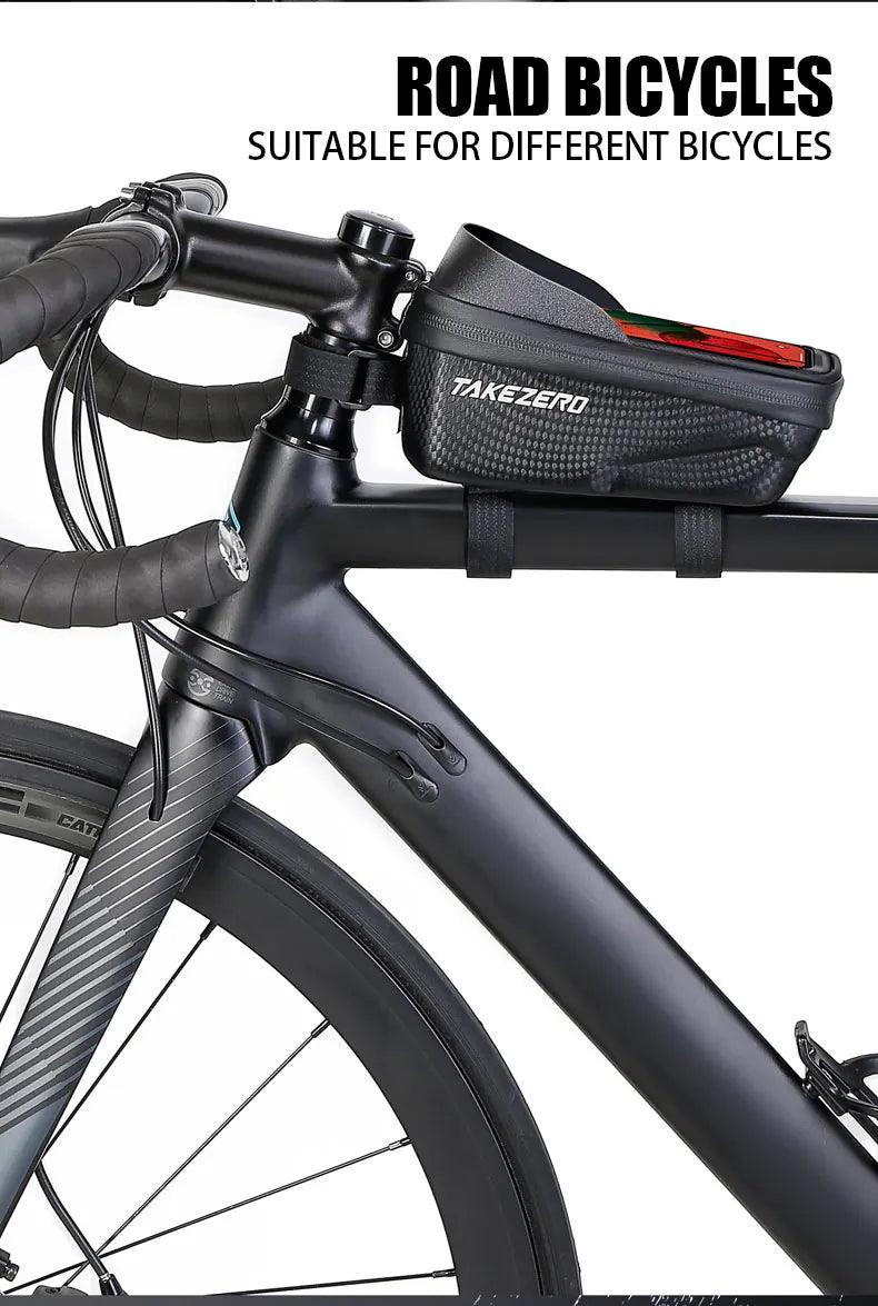 TAKEZERO A2 Mountain Bicycle Bag - Hard Shell EVA Front Bar Bag for Road Bikes, Mobile Phone Handlebar Bag - Cycling Equipment - sport flow