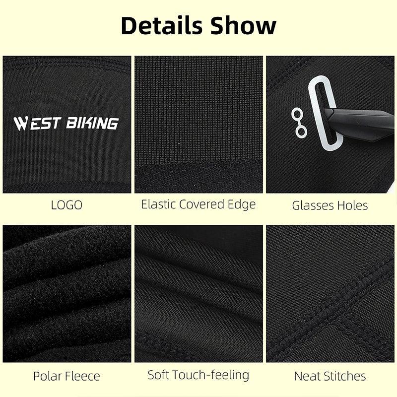 WEST BIKING Winter Fleece Cycling Cap Windproof Thermal Skull Cap Helmet Liner Running Skiing Motocycle Riding Men MTB Bike Hat - sport flow