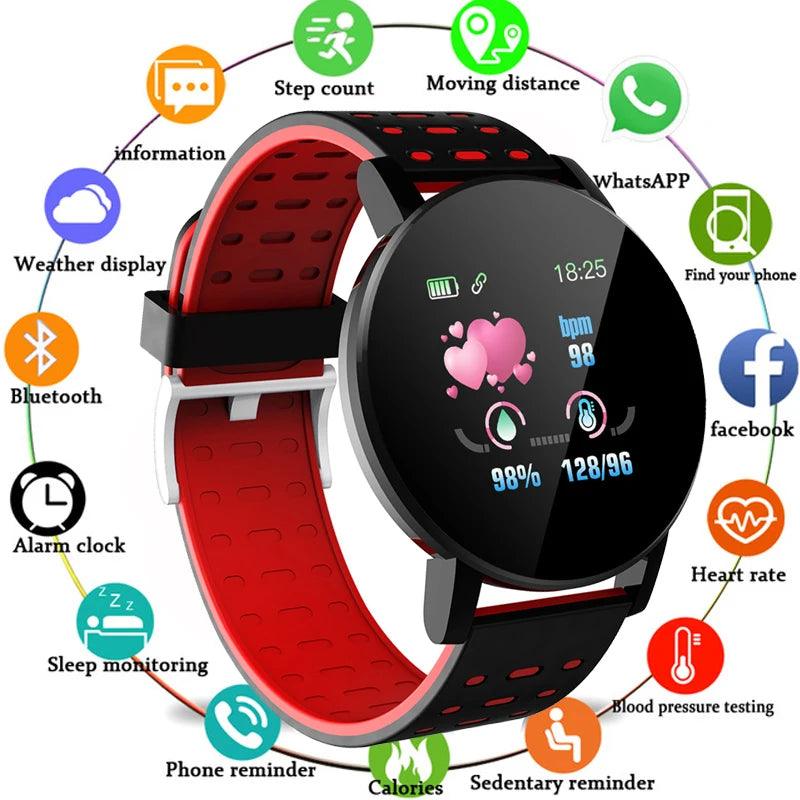 119S Smartwatch Bluetooth Smart Watch Men Blood Pressure Women Smart Band Clock Sports Fitness Tracker Watch For Android IOS - sport flow