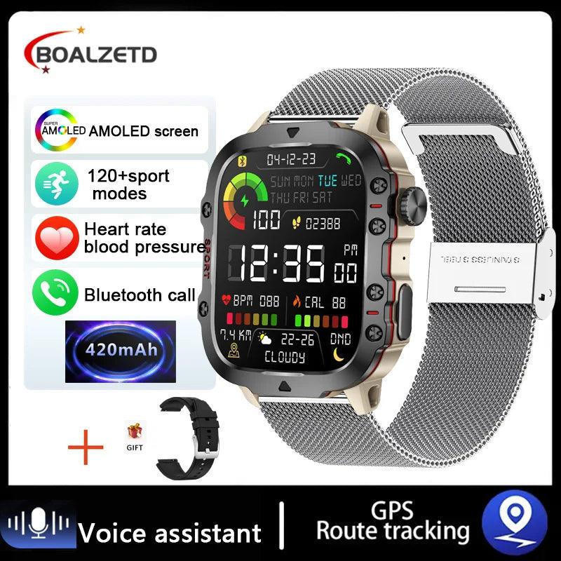 2025 New For Xiaomi Military Smart Watch Men IP68 5ATM Outdoor Sports Fitness Tracker Health Monitor 1.96" BT Call Smartwatch - sport flow